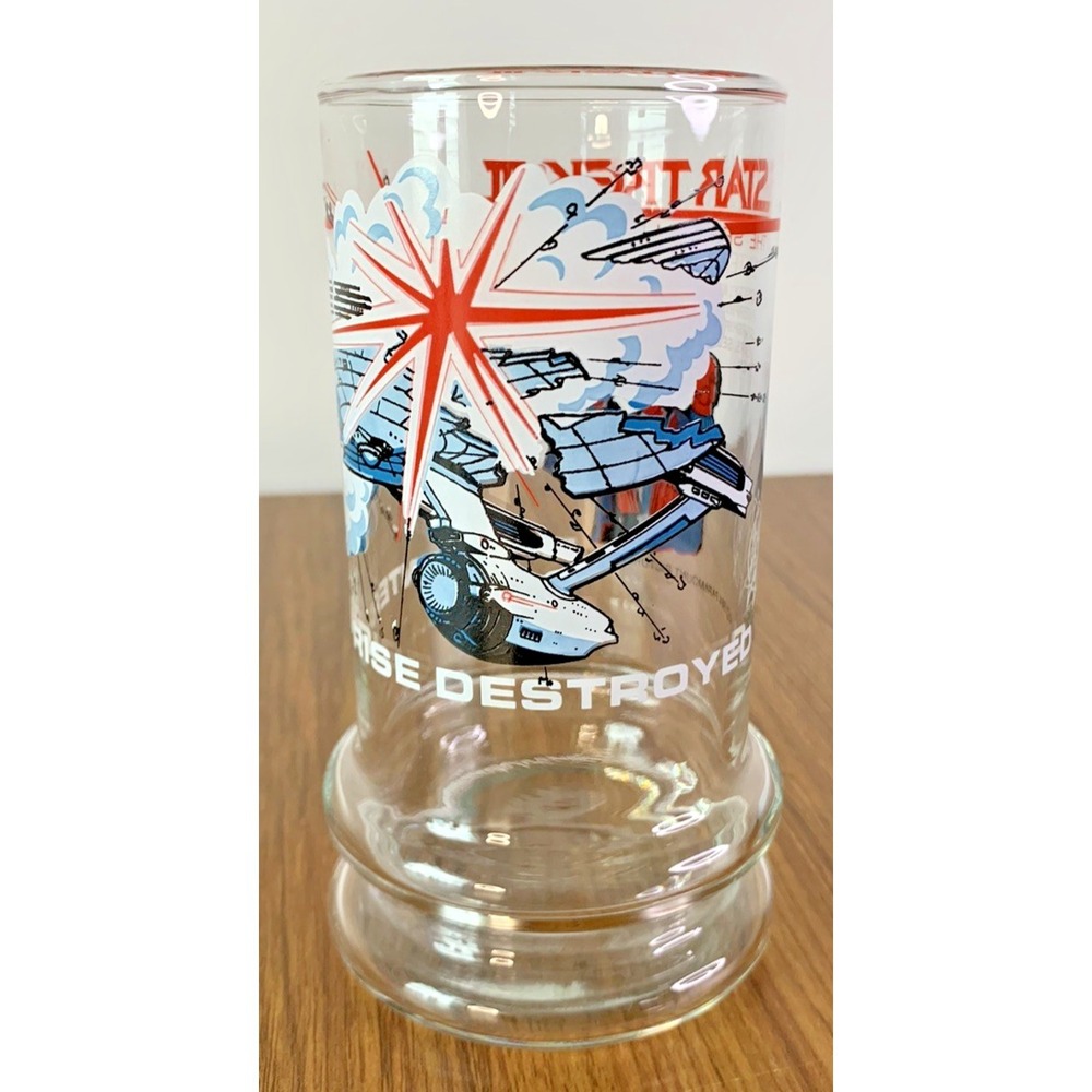 1984 Taco Bell Star Trek Glass Enterprise Destroyed Scotty Kirk‎ & McCoy 16 oz